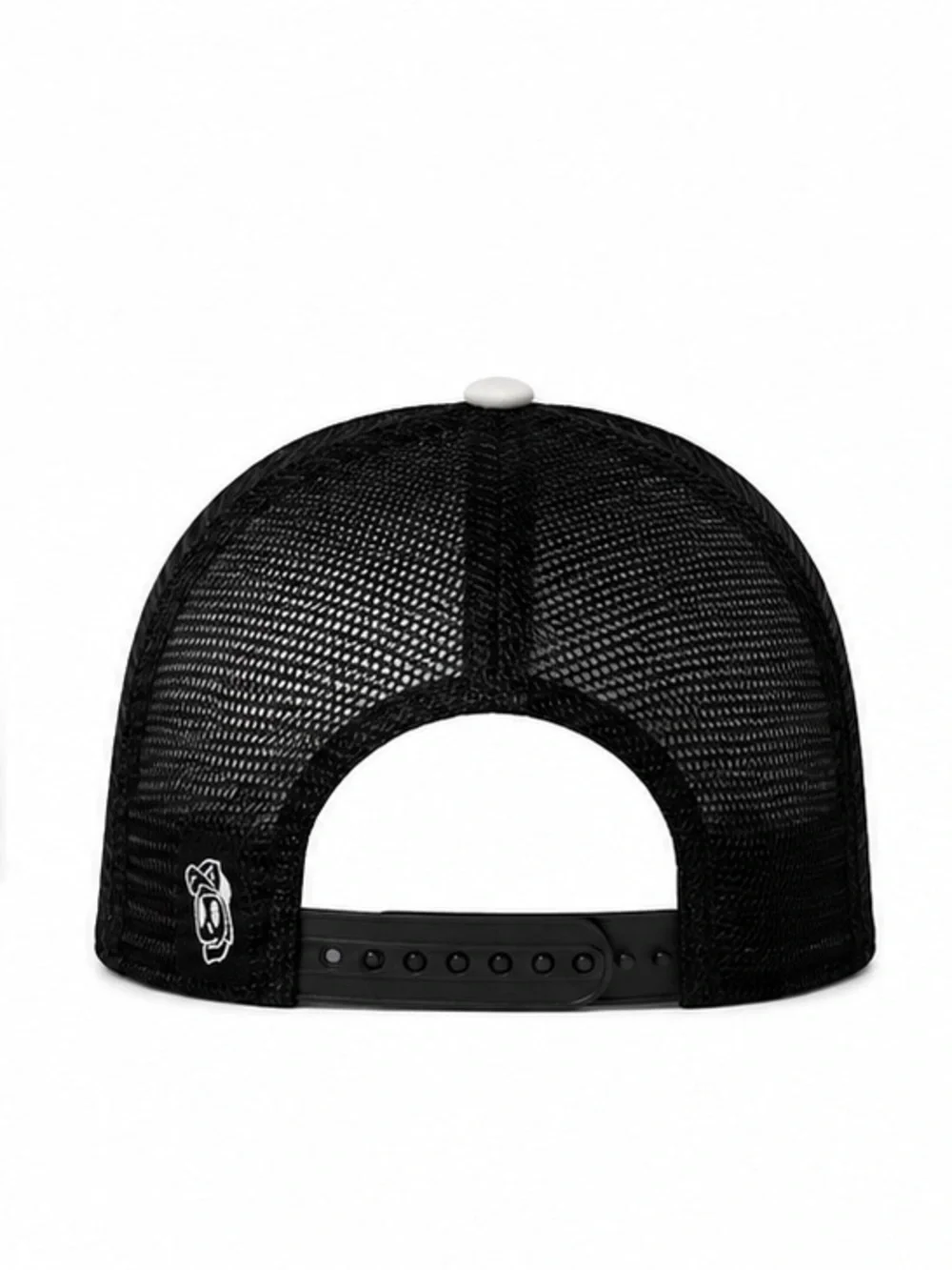 Panda Embroidered Trucker Snapback Hat – Black & White Mesh Cap